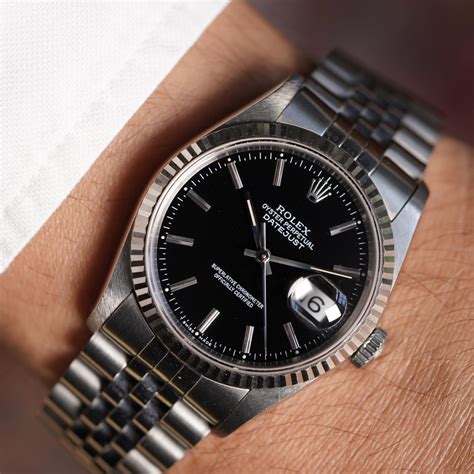 rolex datejust ref 16234 black dial|rolex 16234 production years.